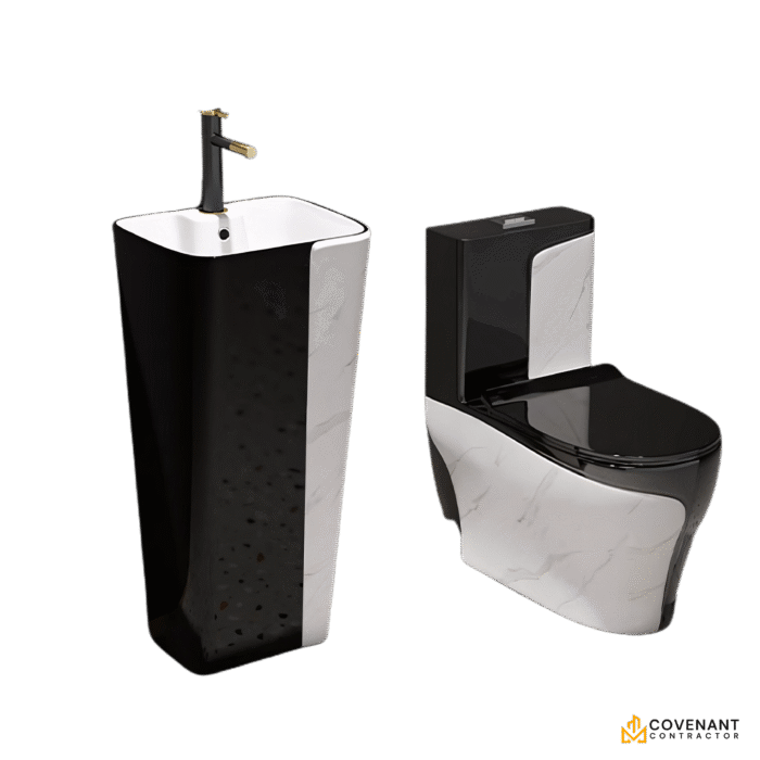 Floor-Standing Toilet with Matching Wash Basin
