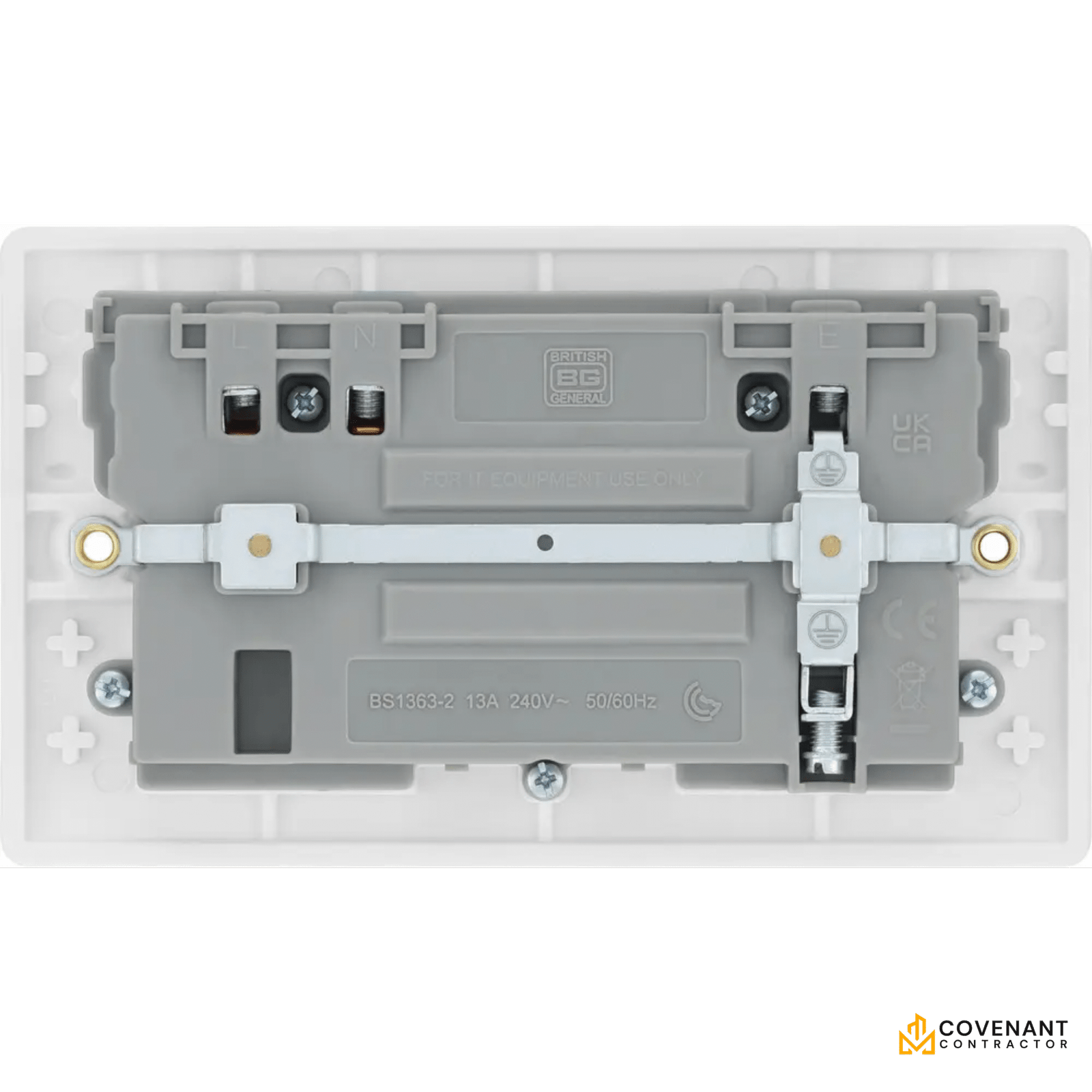 Double Switched Socket with USB A+C 22W - White Moulded - 13A - Image 3