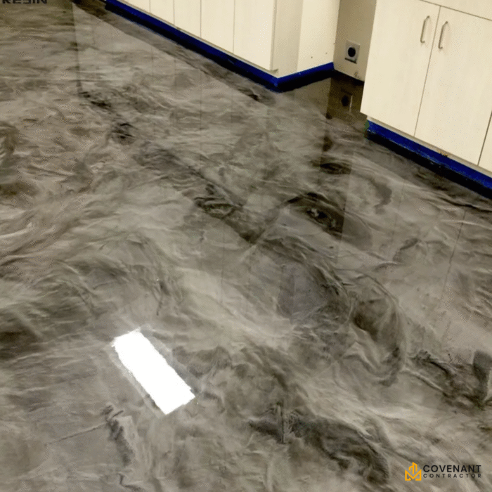 Clear Transparent Epoxy Floor Paint with Metallic Pearl Pigments