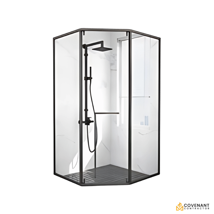 Diamond-Shaped Single Sliding Door Shower Screen