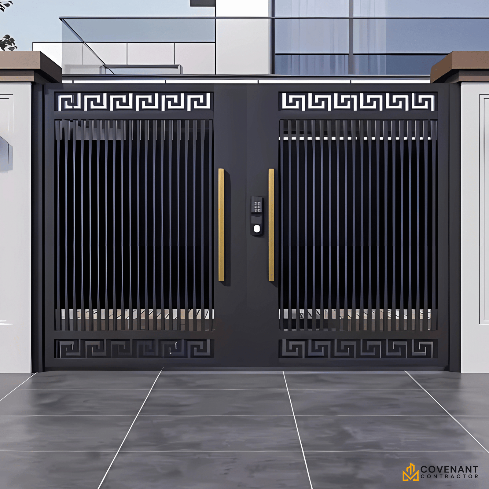 Regal Horizon – Wrought Iron & Aluminum Alloy Courtyard Double Door