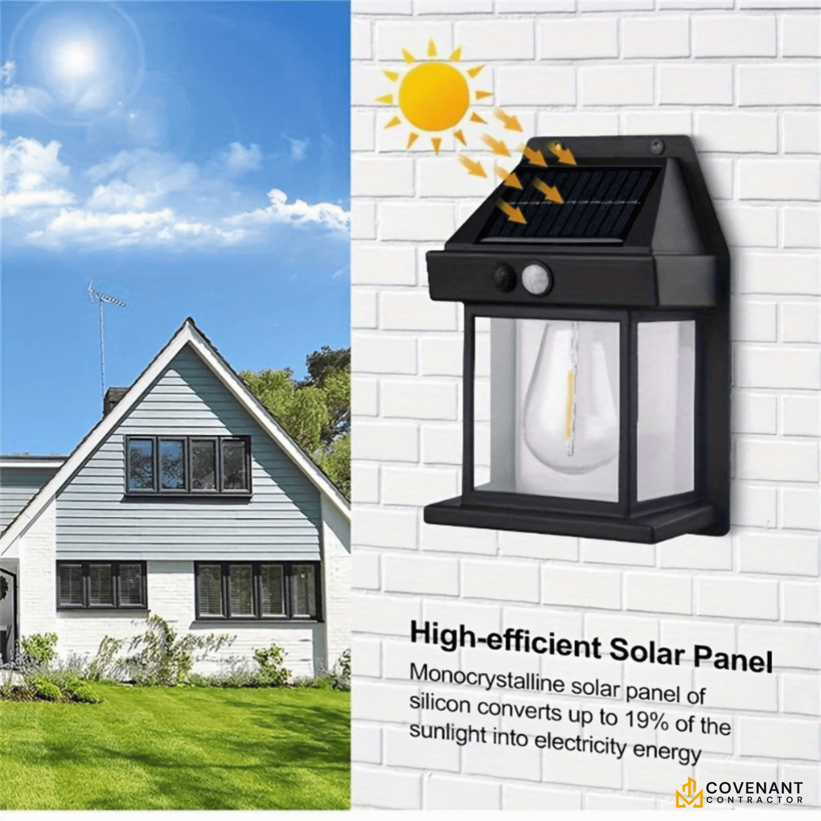 6-Pack Solar Wall Lights – IP65 Waterproof with 3 Lighting Modes & Motion Sensor