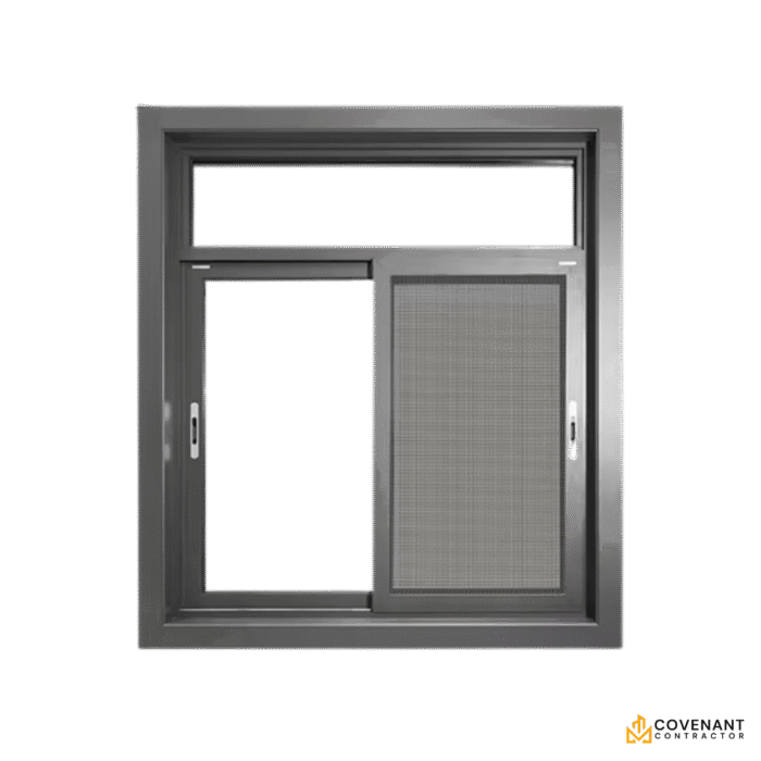 Powder Coated Aluminum Sliding Windows with Double Glazed Tempered Glass & Flyscreen