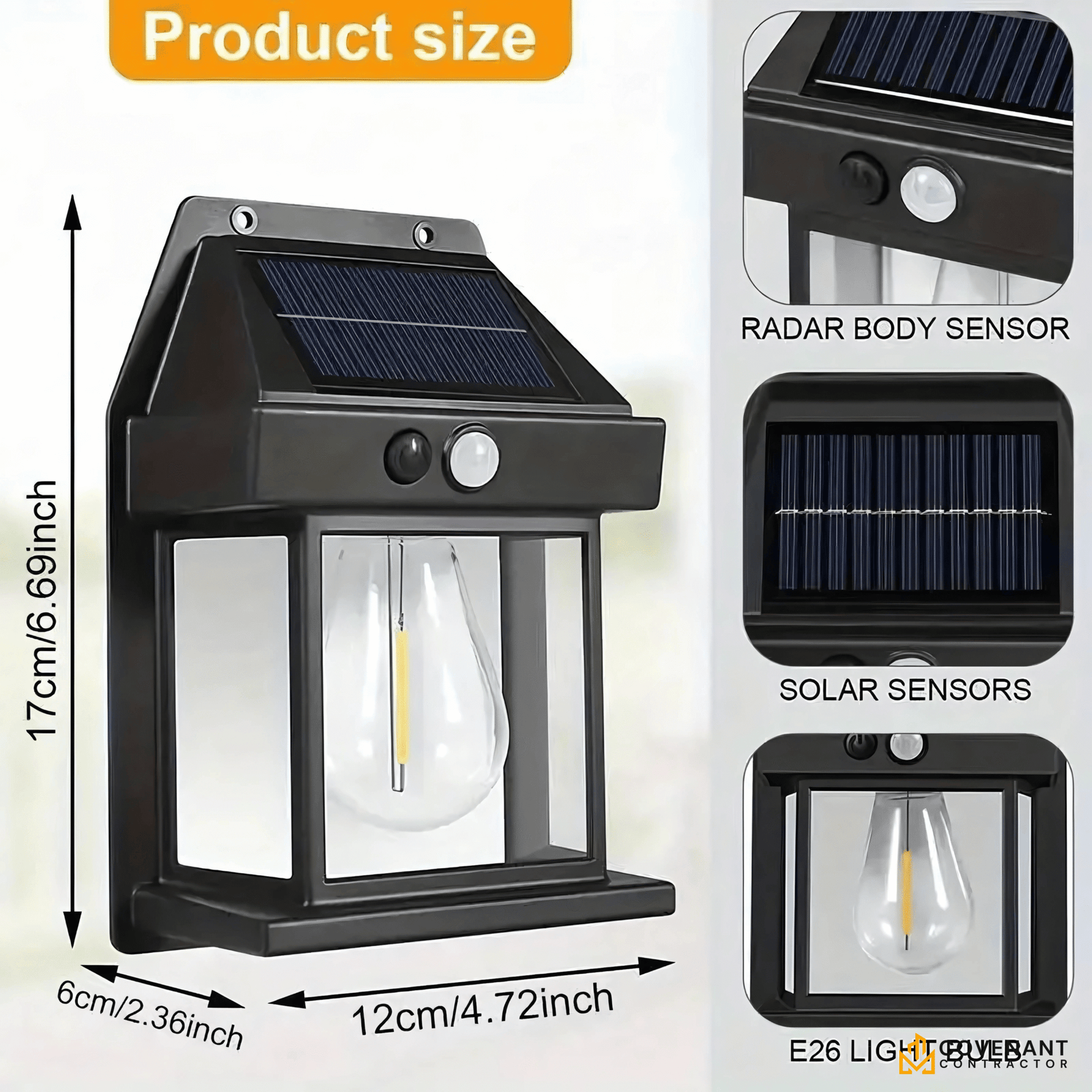 6-Pack Solar Wall Lights – IP65 Waterproof with 3 Lighting Modes & Motion Sensor