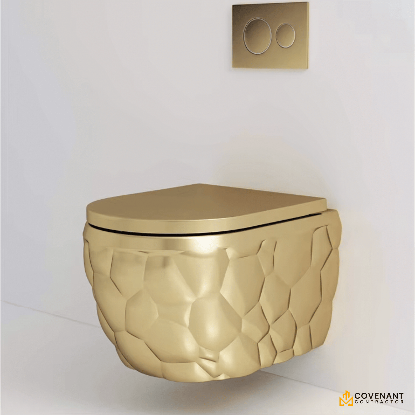 Luxury Gold Wall-Mounted Toilet