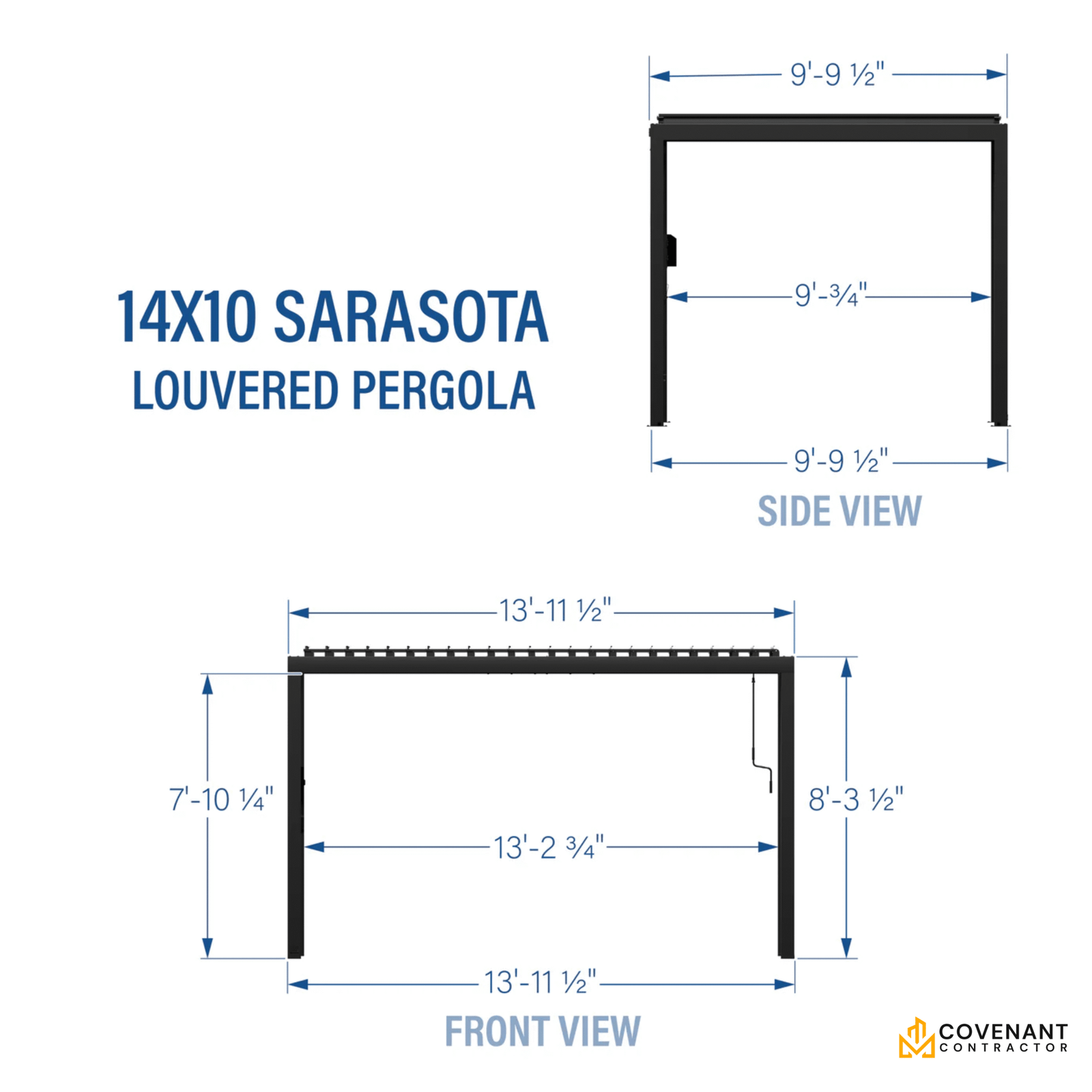 Sarasota 14'x10' Louvered Steel Pergola
