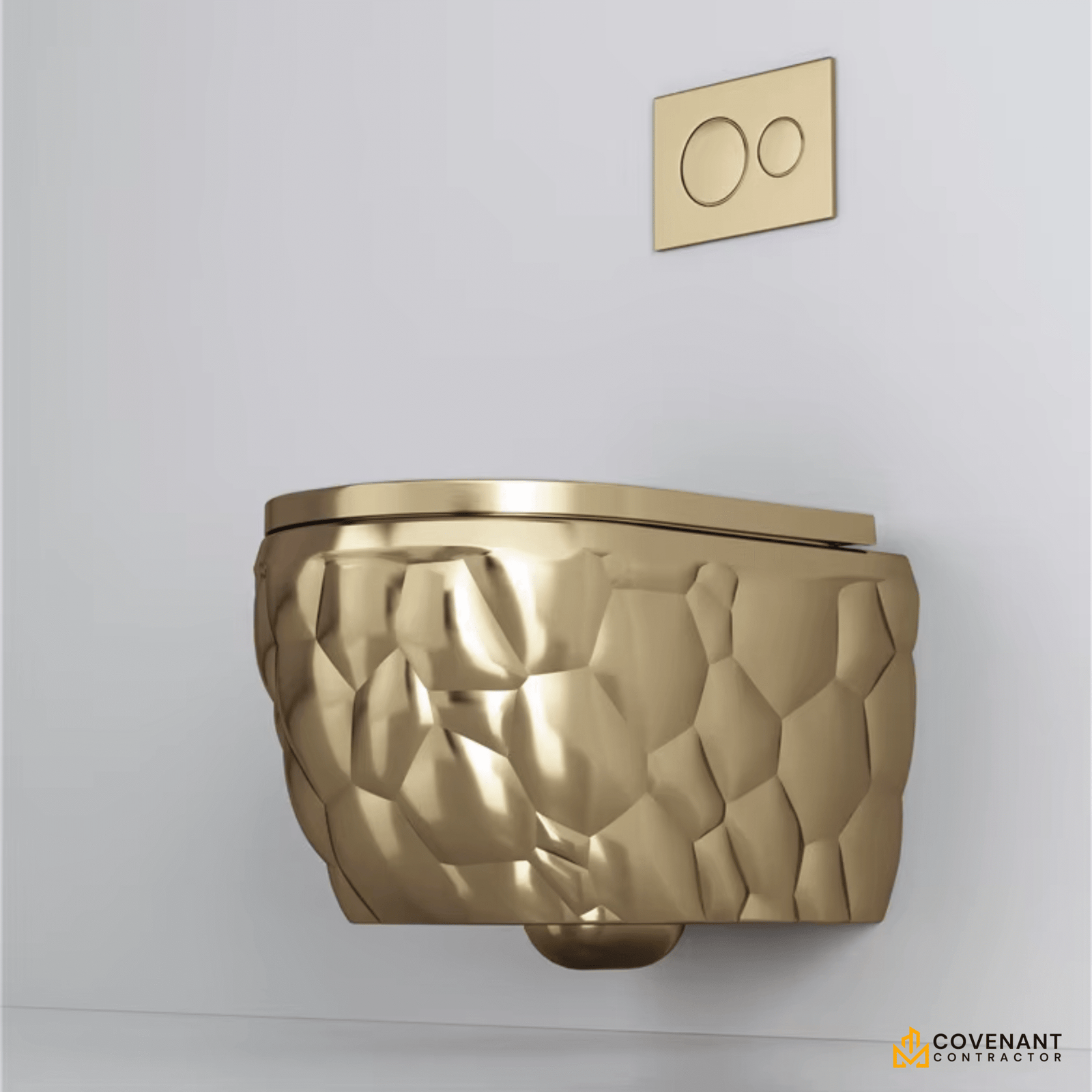 Luxury Gold Wall-Mounted Toilet