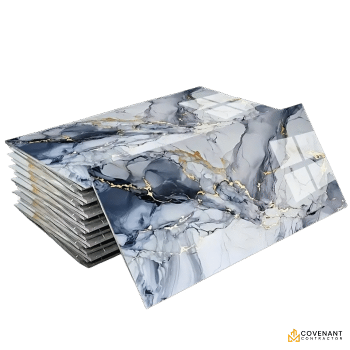 20/50/100pcs Luxury Gold Marble Peel & Stick Wall Stickers – Bohemian-Inspired Decor