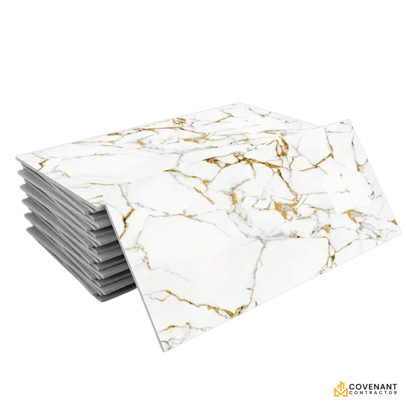 50/100pcs Self-Adhesive Marble Vinyl Wall Tiles – Waterproof & Oil-Resistant Peel & Stick Backsplash