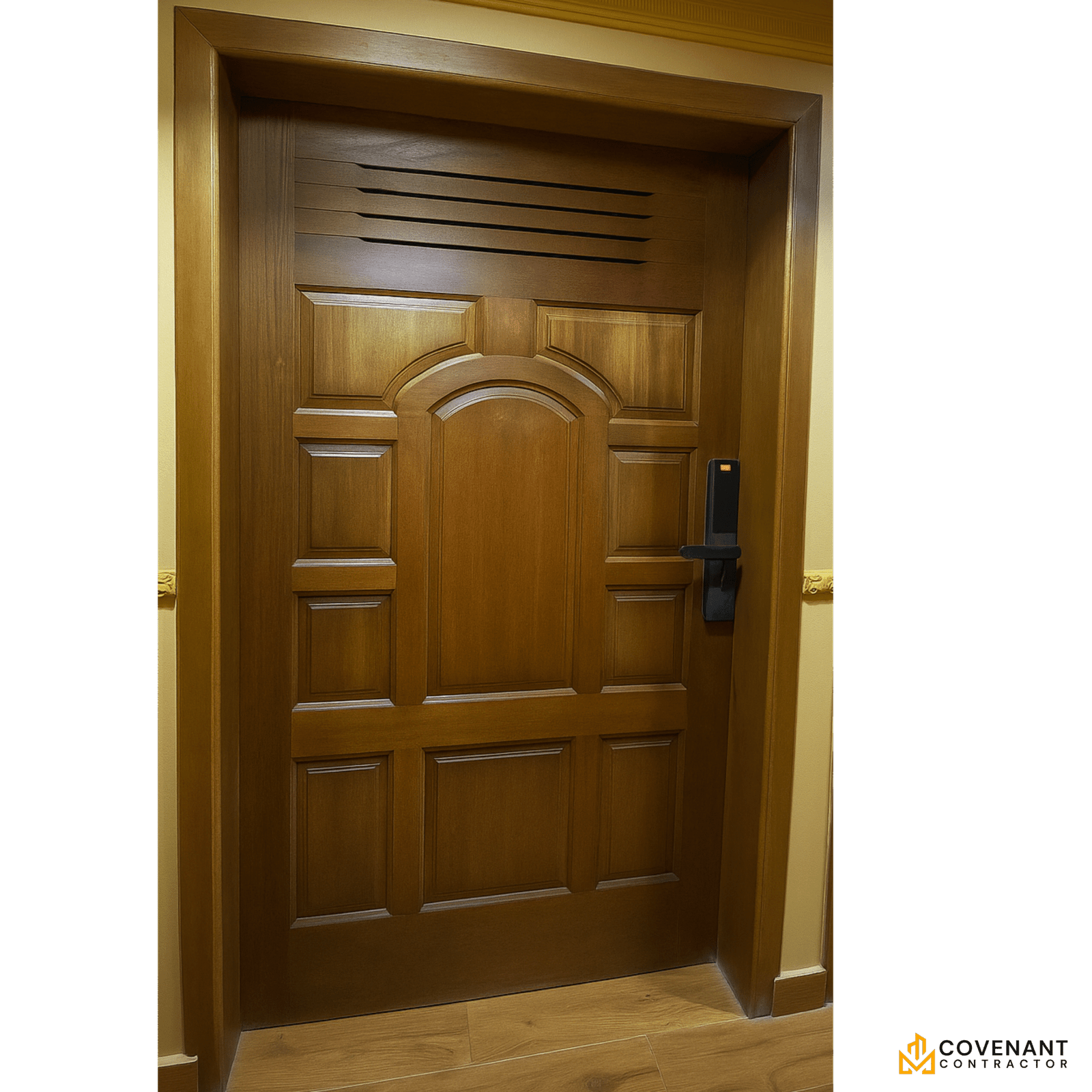 Premium Solid Mahogany Security Door with Digital Lock - Image 3